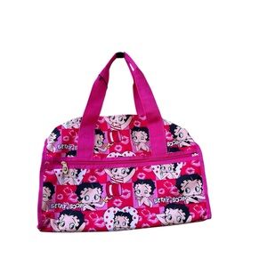 Betty Boop Printed Pink‎ Red Y2K Travel Overnight HandBag New